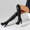 Women's high-heeled boots, sexy European and American style autumn and winter new waterproof table, fine-heeled large-size knee boots