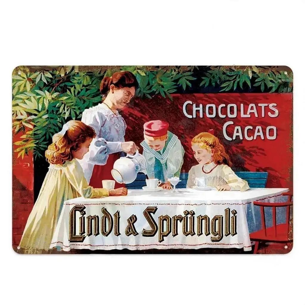 Metal Tin Signs Plaque Chocolate Fortin Wall Decoration Vintage Iron Painting Art Posters for Man Cave Home Cafe Garden Club Bar