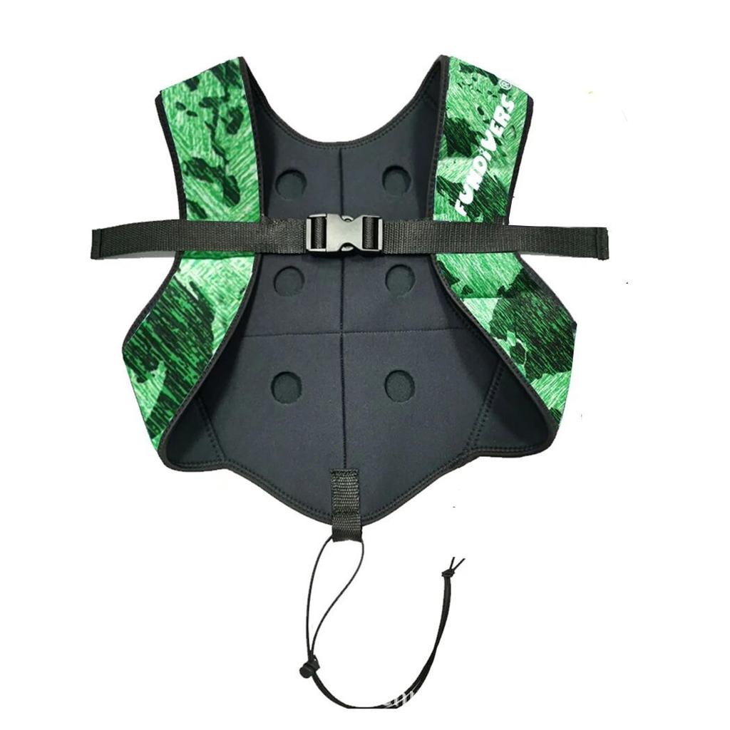 Camo Diving Weight Vest 5MM Lead Shot Belt, Portable Freediving Backpack Adjustable Weight Vest