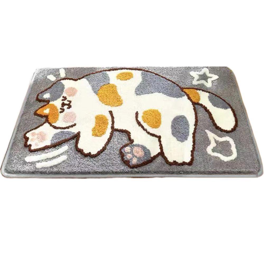 Plush Surface Cartoon Floor Mat Wear-resistant Bathroom Mat New Cashmere Floor Mat  Entrance Door