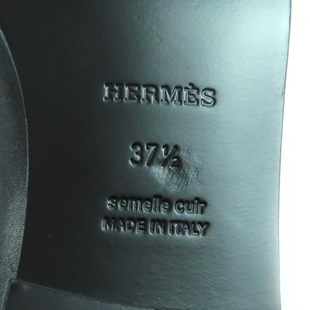 Excellent HERMES Knee-high boots black leather Women 37.5 Used