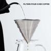 Dovhmoh Reusable Mesh Paperless Coffee Filters, Stainless Steel Cone Filters, 3-4 Cups Coffee Drip Filters