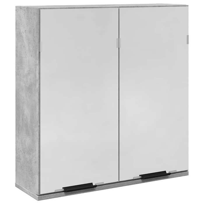 VidaXL Armoire à miroir de salle de bain gris béton bois d'ingénierie, placard à miroir, armoire murale avec miroir, armoire 856939