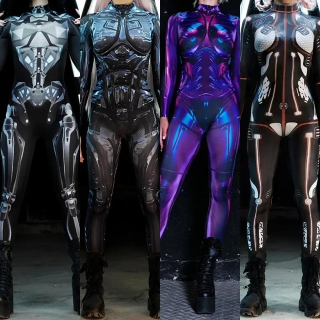3D Digitaltrykk Sceneopptreden Kostymer Voksne Halloween-arrangementer Karneval Temafest Cosplay Antrekk Latespill Jumpsuit