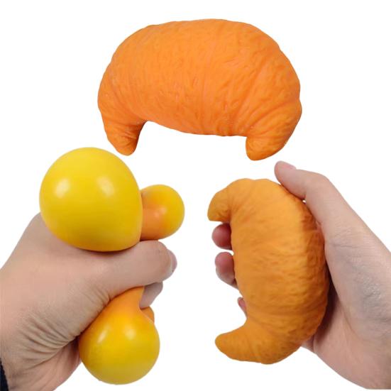 TPR Simulation Croissant Squeeze Toy Stress Relief Bread Shape Sensory Toy Decompression Simulated Food Fidget Stress Ball