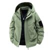 Minimalist Solid Color Jacket Men Spring and Autumn Loose Trend Sports Outdoor Waterproof Casual Hooded Rushing Breathable Work Casual Jacket