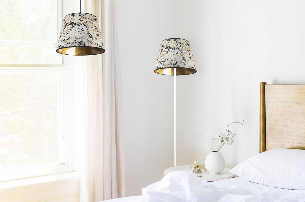 Stehlampe, Stehend, Metall, Lampenschirm mit Kegelmuster