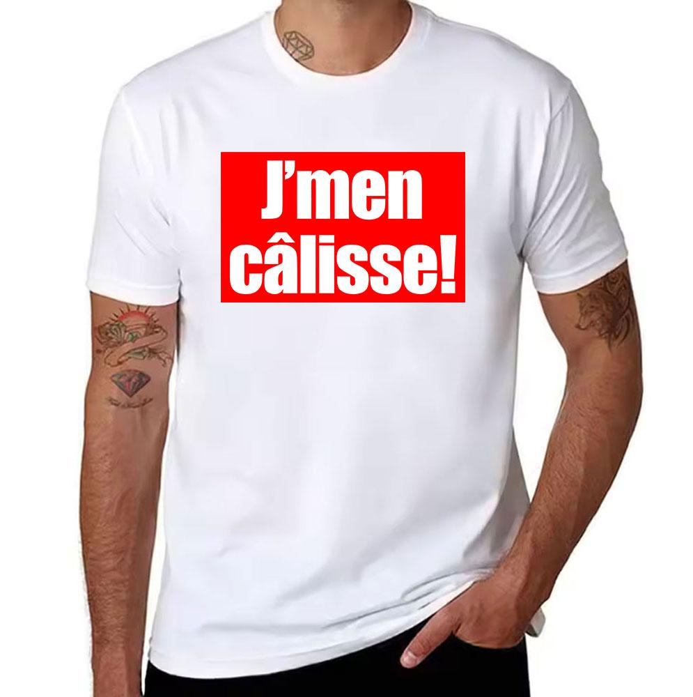 Unisexs Pure Cotton TShirt French Slang JUnisex Clisse Print Casual Short Sleeve Tee Street Style Top for Daily Wear