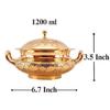 Brass Mughlai Embossed Design Casserole With Lid For Decoration Tableware, Home, Hotel, Restaurant (1200 Ml)