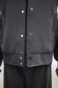 Rever Classic S/S Black Leather Color Block Oversized Varsity Jacket