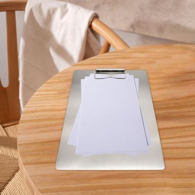 Clip Board Document Holder Durable Ticket Storage Silver File Folder Writing Boards for Office Cafes