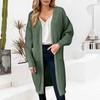 Women's Fashionable Long-sleeved Pocket, Large-sized Loose Cardigan Sweater Coat
