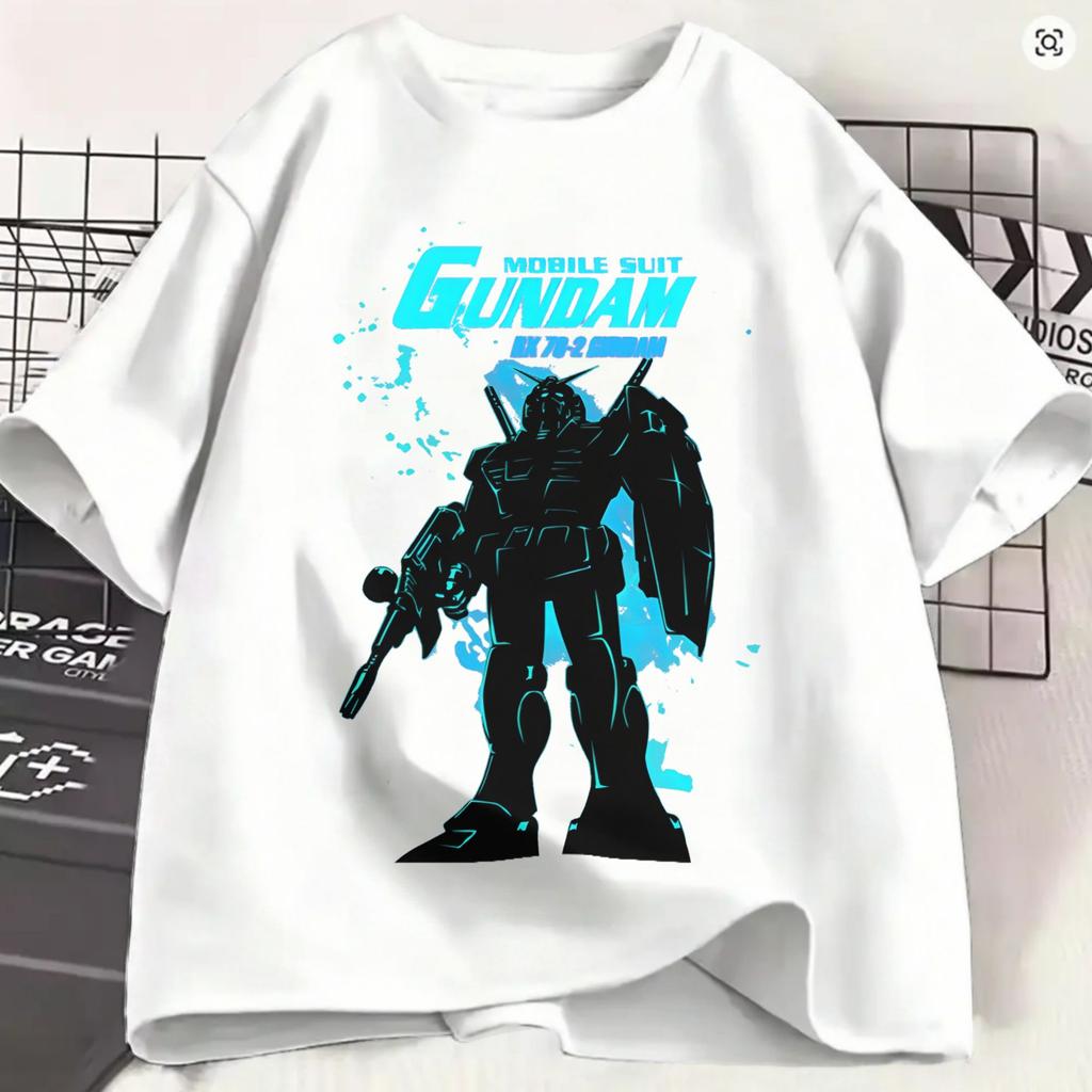 Gundam T Shirt Summer Pure Cotton T Shirts For Unisex Leisure Pattern Tshirt Short Sleeve Vintage Tees