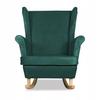 Angelo Rocking Chair, Scandinavian, Family Furniture, Bottle Green Velvet