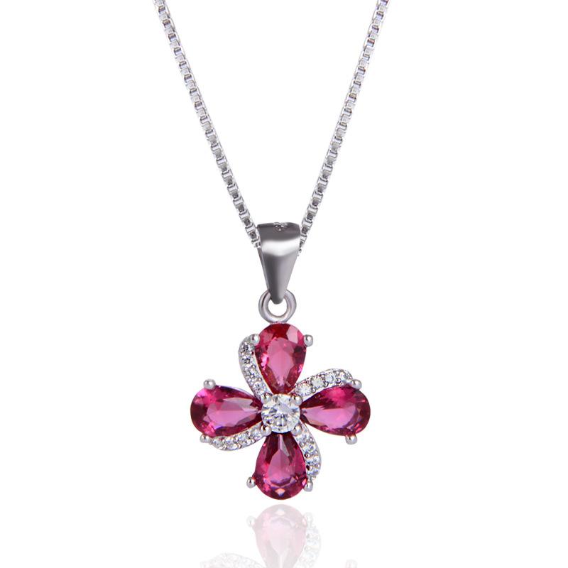 Lindon 925 Sterling Silber Klassische Damen Halskette Anhänger Zirkon Mode Geschenk