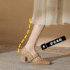 Square head single shoes women's new spring and autumn retro thick heel one-word buckle high heels color matching fashion women's shoes
