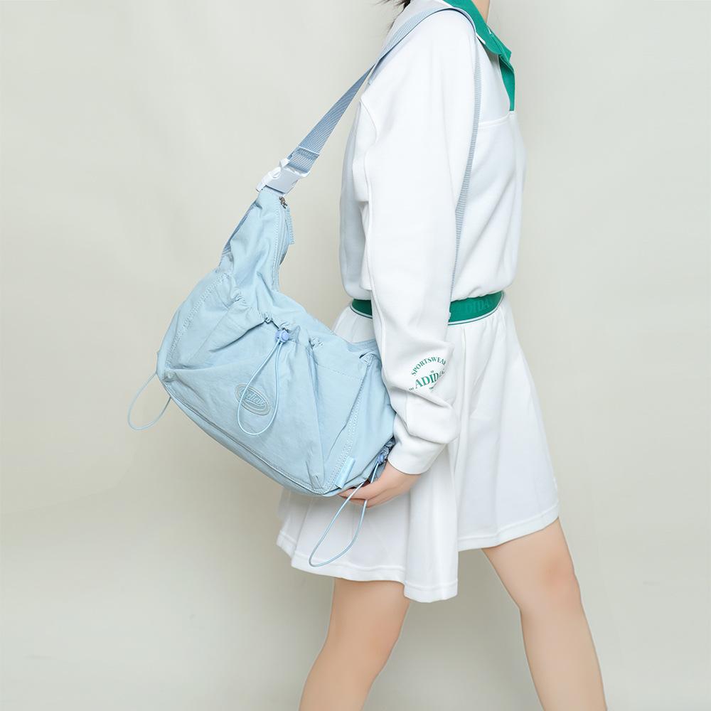 Crossbody bag Oxford cloth women's large-capacity pleated casual bag spring waterproof nylon dumpling bag