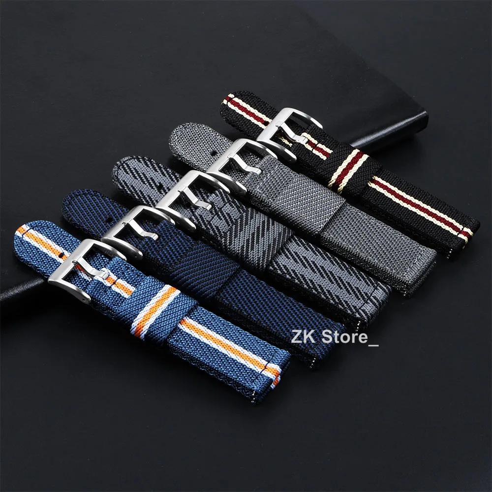 20mm 22mm Nylonowy Pasek do Zegarka Premium Gładki Miękki Nylon Sportowe Paski Zamienne Szybkozłącze Uniwersalna Płócienna Bransoleta Pasek do Zegarka