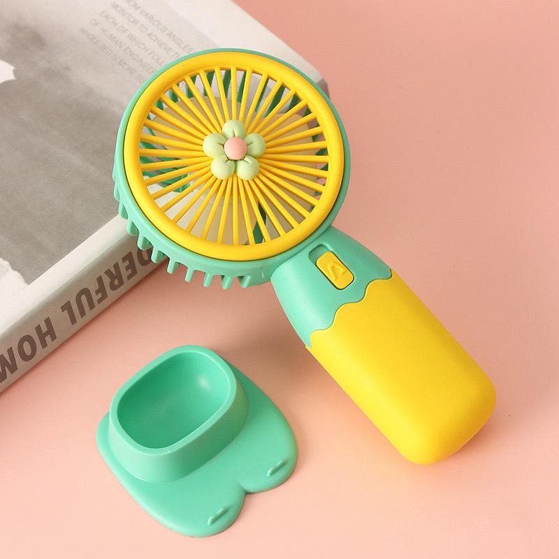 Compact USB Rechargeable LED Handheld Fan - Portable Electric Gift Fan
