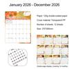 2026 Floral Wall Calendar Monthly Overview Thick Paper Calendar European American Style 12 Month Planner for Home Office School