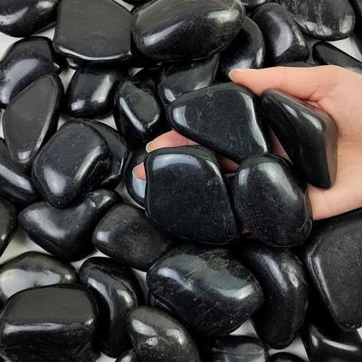 FANTIANPremium Black PebblesBlack Stone (Iridescent Stone)Natural Pebbles Natural Decorative River Stones Ornamental Garden Landscaping Home Outdoor
