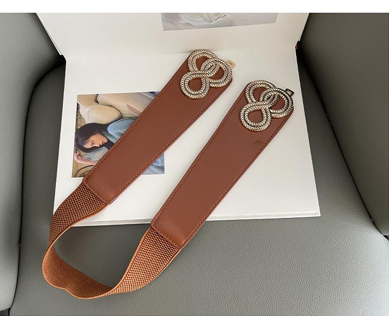 

Эластичный универсальный женский пояс для платьев, свитеров, в шикарном черном и верблюжьем цвете дубильная кора