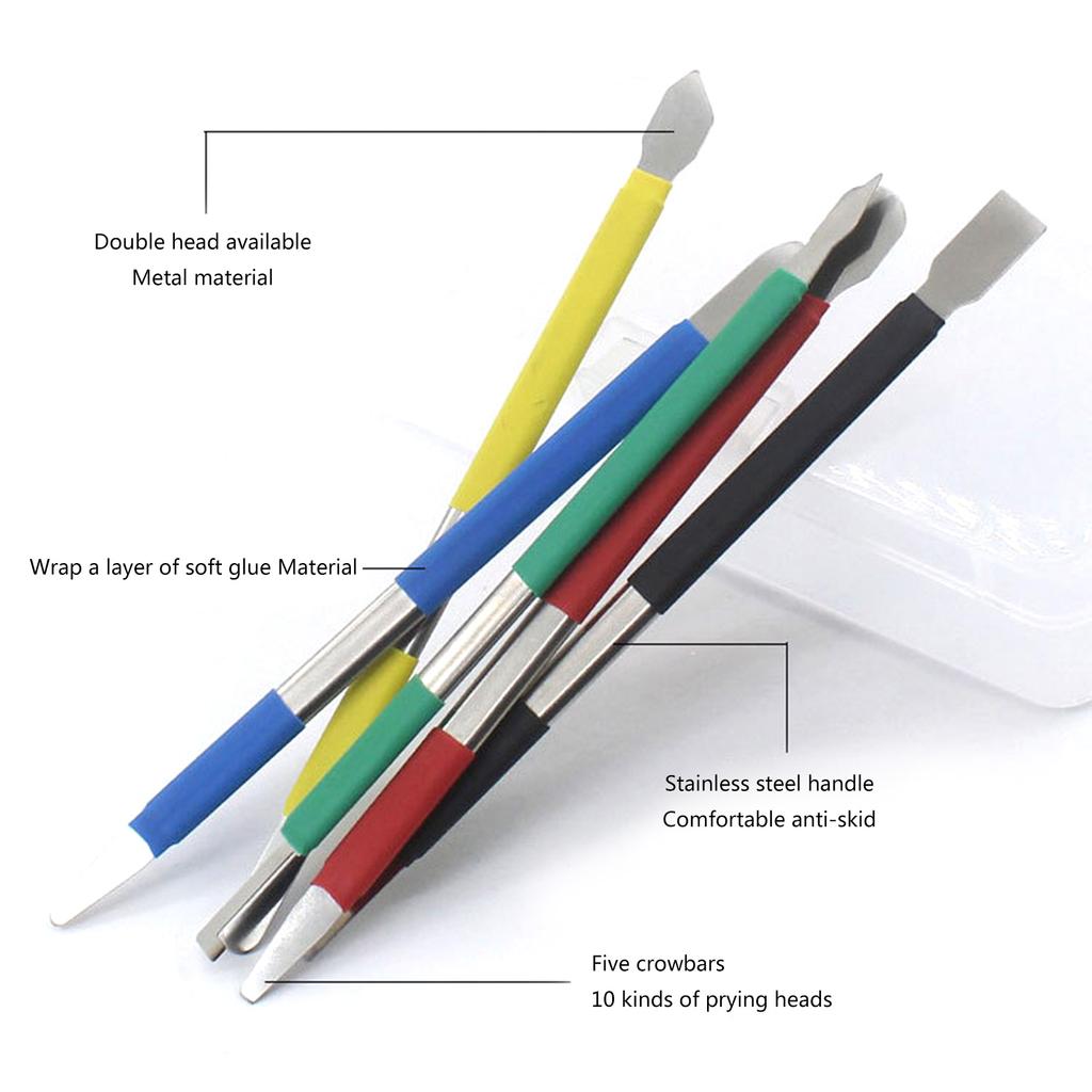 Pied-de-biche professionnel en métal pour démontage de téléphone, conception à double tête pour des réparations de bricolage faciles, outils de maintenance