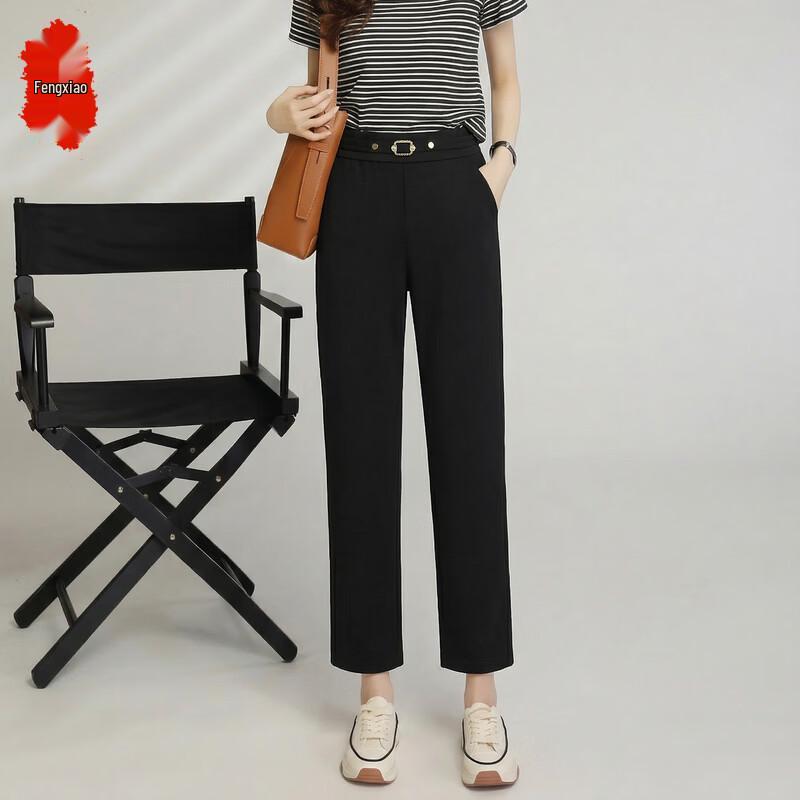 Women s High-Waist Elastic Straight Loose Casual Pants 3XL