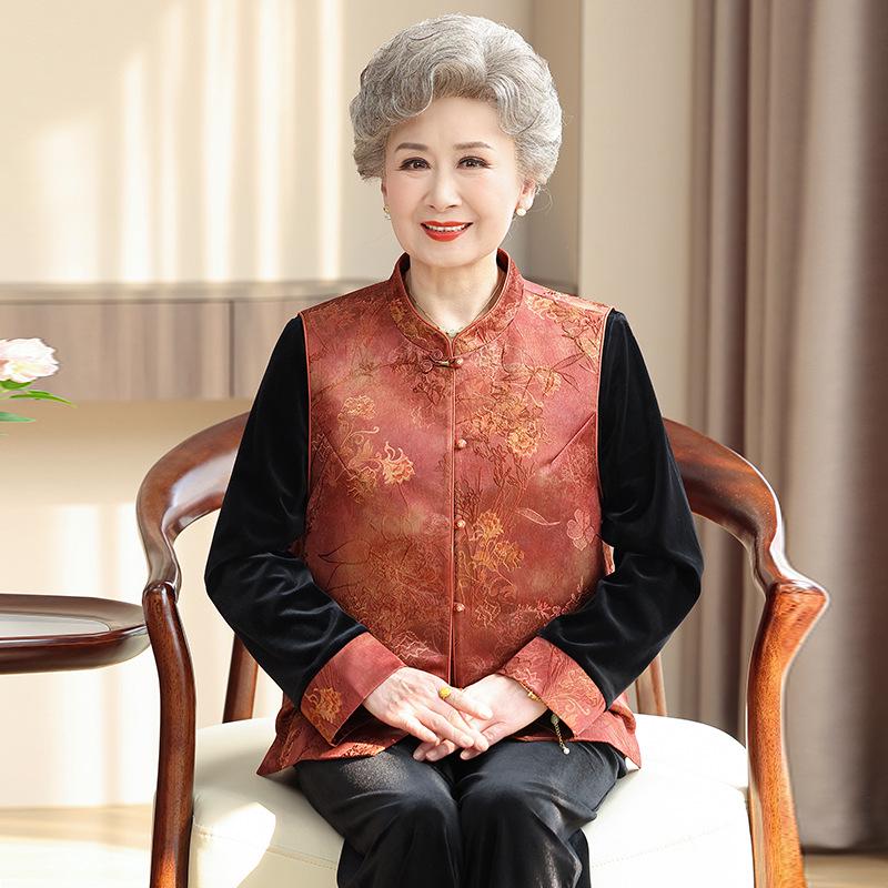 

Fashionable Plus-Size Vest for Middle-Aged Women: Spring/Autumn Loose Top for Mothers and Grandmothers 3XL (125-135 jin)