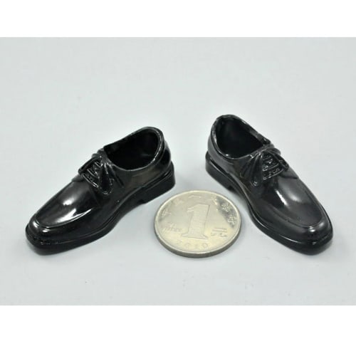 12" Male Action Figure Body Black 1/6 Lace-Up Shoes