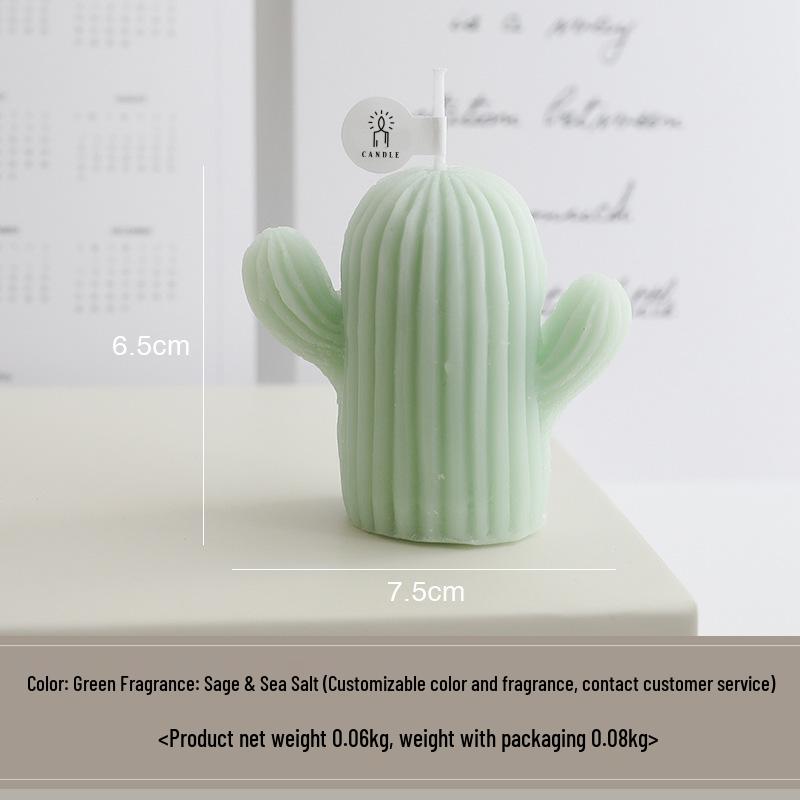 Cactus Shaped Handmade Soy Wax Aromatherapy Candles - Scented Gift Favors