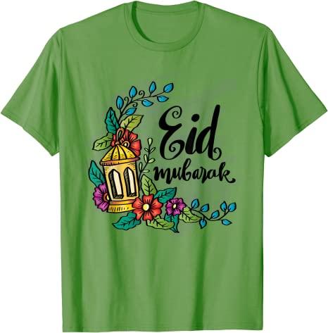 Eid Fitr Muslim Clothing Kids Eid Mubarak TShirt Happy EidMubarak Eid Al Adha Tee Short Sleeve Blouses Family Matching Tops