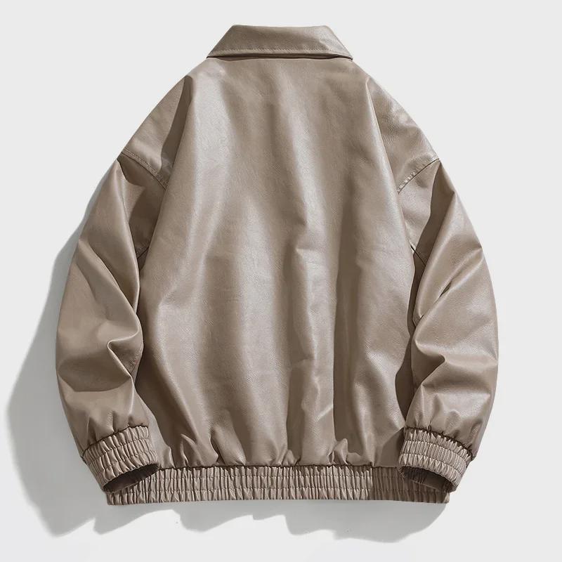 Chaqueta de Cuero Casual para Hombre Primavera/Otoño 2024