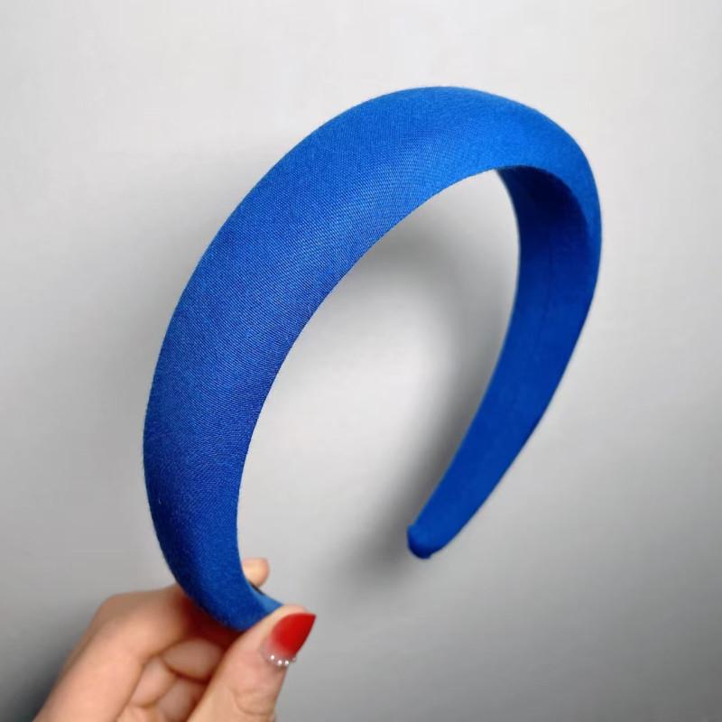 

Женская повязка на голову с голубой полоской и клетчатым принтом, с губчатой подкладкой, аксессуар для волос для девочек, милая синяя повязка для волос с принтом цветочного банта