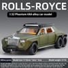 1/32 Scale Rolls Royce Phantom 6X6 Modified Alloy Diecast Metal Model Car Sound & Light Hobby Collectibles Holiday Gifts for Boyfriend