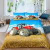 Retro Tractor King Queen Duvet Cover Automotive Bedding Set Engineering Vehicle Quilt Cover Farm Tool Cart 3D Polyester Quilt Cover