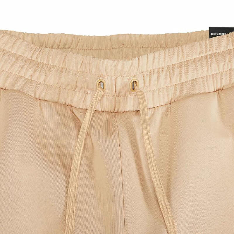 Adidas Solid Mid-Waist Tapered Knit Joggers Women Bottoms Khaki IB2752