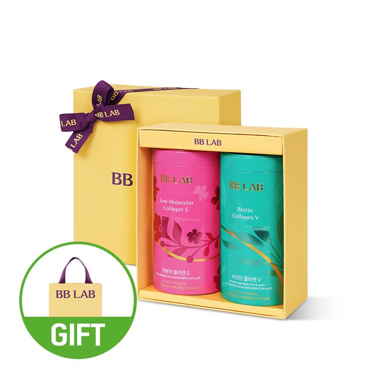 Low Molecular S & Biotin V Collagen Gift Set (2 Bottles, 2-Month Supply) Powder