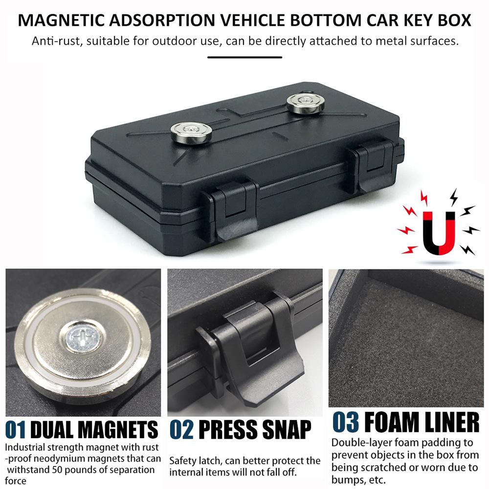 Under-Car Hidden Magnetic Storage Box, Waterproof Portable Tactical Tool Case for Camping