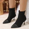 Large size kitten and fashion women's boots autumn and winter new pointed middle tube knee socks boots