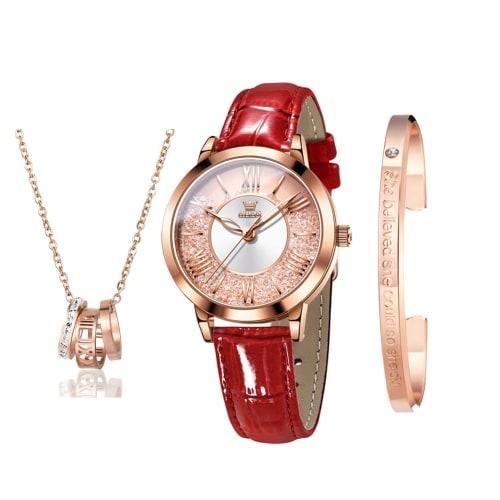 

Stylish, classic, and simple women s watch with a quicksand movement. Perfect for business or everyday wear. Also available: bracelets and necklaces.