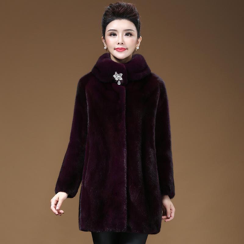 Imitation Mink Velvet Coat Winter New Women's Imitation Mink Hair Long Coat Slim Coat