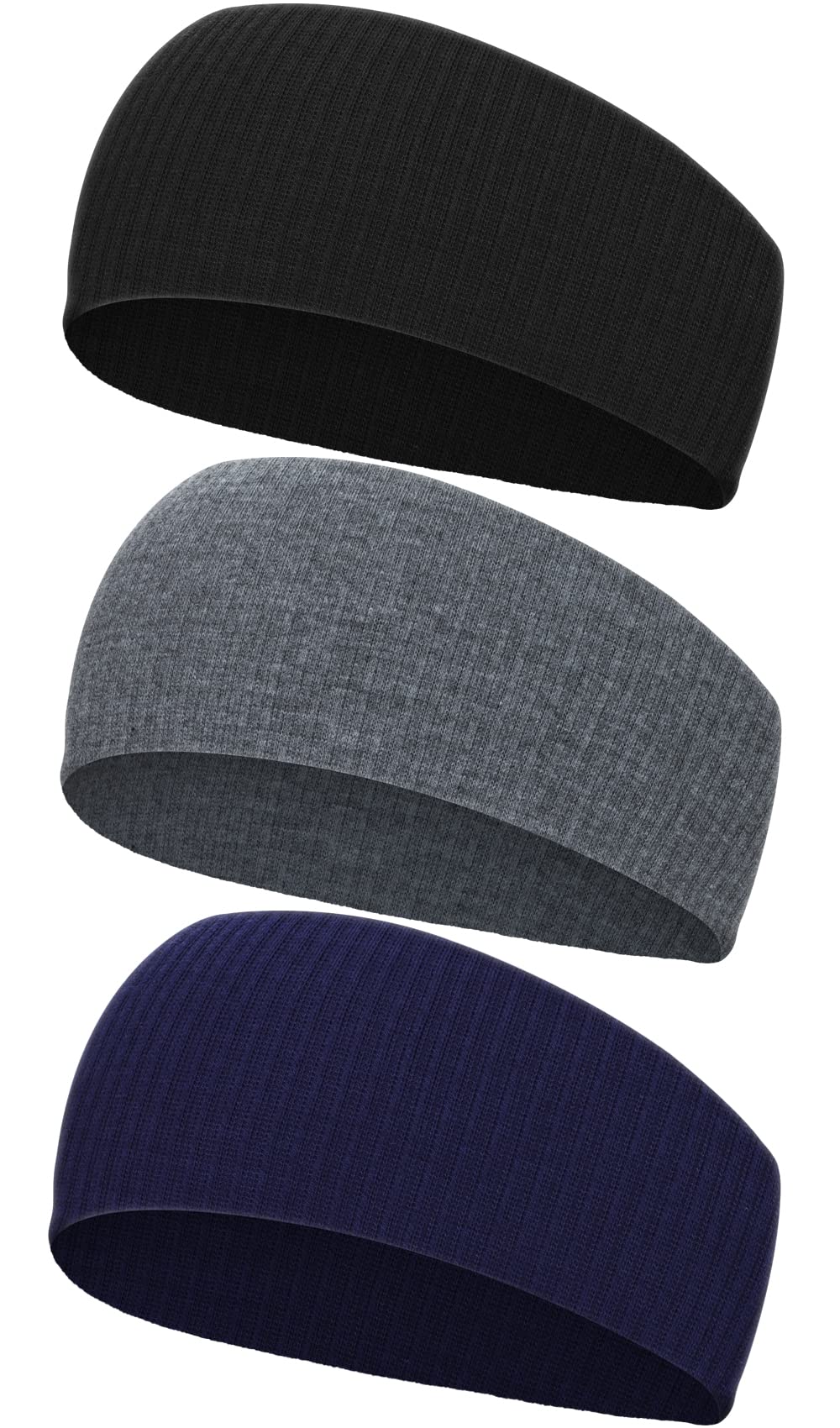 

Headband Sweatband Hair Band 3-Piece Set [Latest Upgraded Version, Sweat Absorbent & Quick Drying, Antibacterial & Deodorant] Hair Turban for Sports,