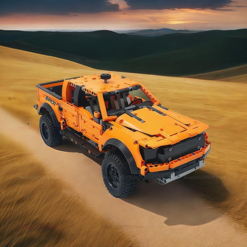 New 1300+PCS Educational Building Blocks F-150 Pickup Truck Racing MOC Technology Building Blocks Model Car Brick Toys Kids Gift