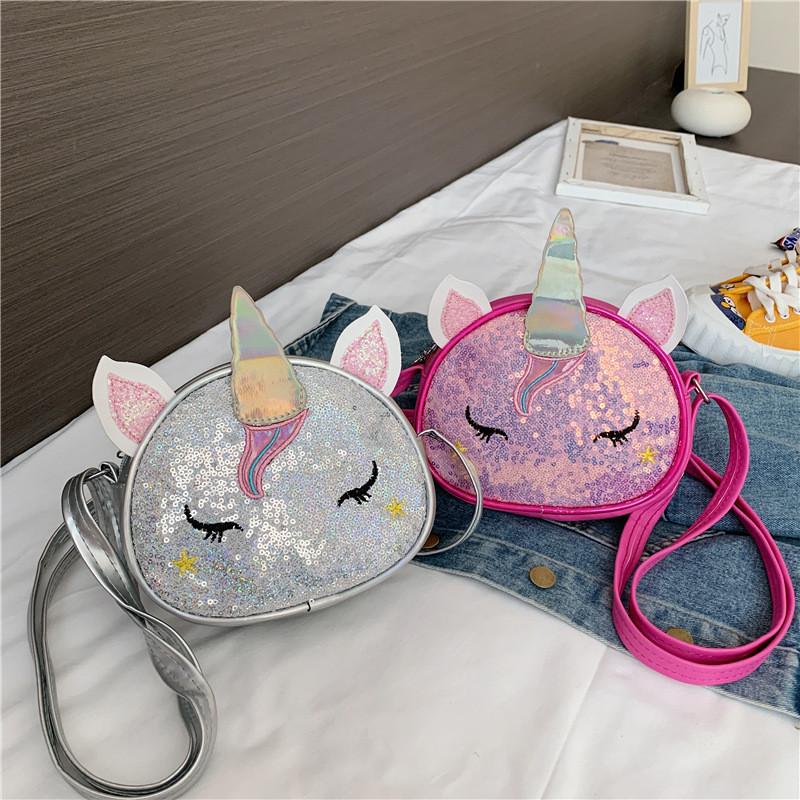 Sparkling Unicorn Colorful Crossbody Bag Pu Material With Lightweight Design