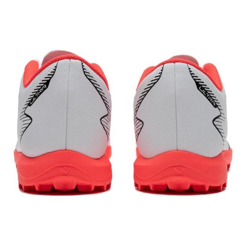 Puma Ultra Play Mens TF Football Shoes White Red Black Round Toe Lace Up Wear Resistant 107528-01