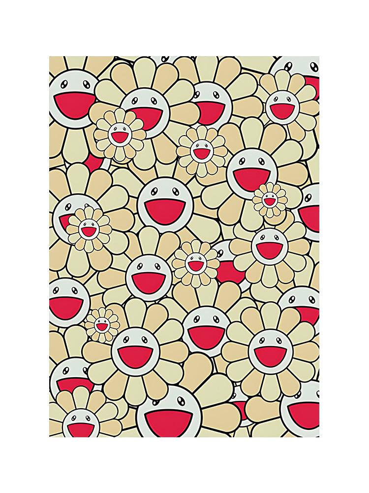 Abstrakt fargerikt smil Solsikker tegneserieplakater utskrifter lerret maleri Kawaii popkunst for barn soverom hjemmeinnredning Cuadros