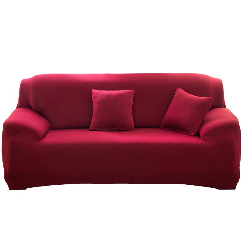 Solid Color Elastic Sofa Cover, Sofa Cover All-Inclusive Sofa Cushion Fabric Full Cover, Single Double Three Or Four Sofa Combination Plain Color