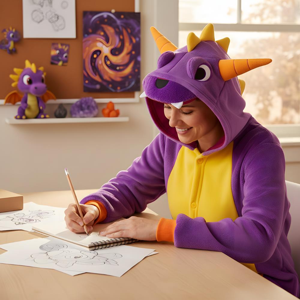 Onesie Kigurumi Pajamas Spyro Costume Disguise : 175-185Cm