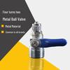 4-Way Metal Ball Valve: 4-Point Male Thread To 2-Point Water Dispenser Switch & Purifier Faucet Accessory.